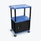 Luxor 42"H AV Cart - 3 Shelves, Cab - Black / Blue WT42BUC2-B - alternate 1